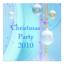 Invitation Christmas Party Blue & Silver