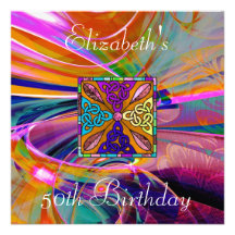 Invitation Coloured Stained Glass Abstract