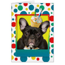 Invitation Cupcake 2 Year Old - French Bulldog Card