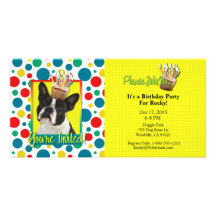 Invitation Cupcake - Boston Terrier Customised Photo Card