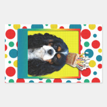 Invitation Cupcake - Cavalier - TriColor Rectangular Stickers