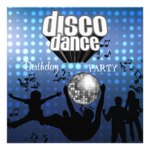Invitation Disco Dance Birthday Party Retro