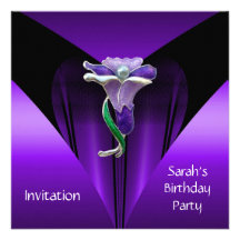 Invitation Elegant Purple Antique Jewel Flower