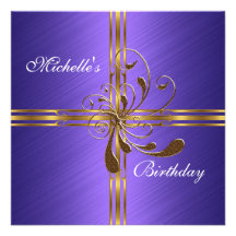 Invitation Purple & Gold Abstract
