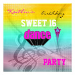 Invitation Sweet 16th Birthday Music Dance Party