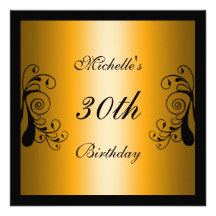 Invitation Yellow & Black Floral