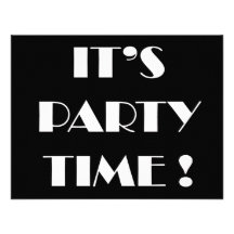 Invitations "it's party time" - customise wording