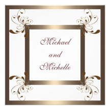 Invite Engagement Glamour White Gold Floral
