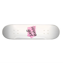 Iowa Girl with Scribbled Iowa Map Skate Board