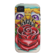 Iphone 4/4S case Bird skull rose