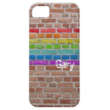 iPhone 5 Rainbow Wall with name iPhone 5 Cases