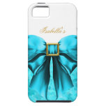 iPhone 5 Teal Blue Gold White Bow Image iPhone 5 Covers