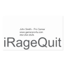 iRageQuit Rage Quitting Gamer Business Cards