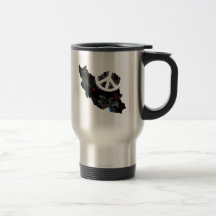 Iran Trendy Peace Sign with Irani map Mugs