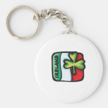 Ireland "Flag and Clover" St. Patrick's Day design Key Chains