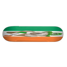 Ireland, Irish Leprechaun Teddy Bear, Flag Custom Skate Board