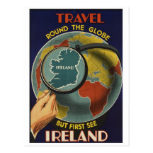 Ireland Travel Poster Postcard