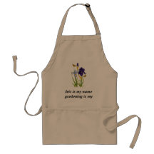 Iris is my name gardening is my game! apron