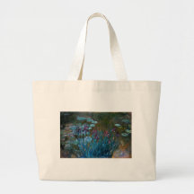 Irises and Water Lilies, Claude Monet Canvas Bags