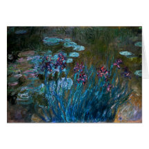 Irises and Water Lilies, Claude Monet Cards