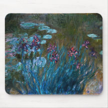 Irises and Water Lilies, Claude Monet Mouse Pad