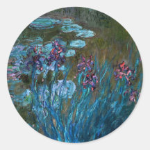 Irises and Water Lilies, Claude Monet Sticker