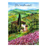 IRISES IN TUSCANY,Green Purple Flower Field Personalized Invite