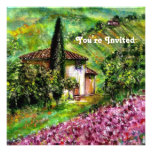 IRISES IN TUSCANY,Green Purple Flower Field Personalised Invitation