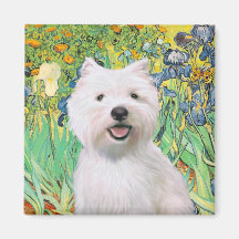 Irises - Westie 2 Fridge Magnet