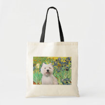 Irises - Westie 2 Tote Bags