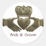 Irish Claddagh Gold Wedding Seals Stickers