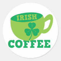 Irish Coffee Round Sticker