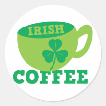 IRISH COFFEE with cup and shamrock for ST PATRICKS Sticker