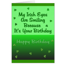 Irish Eyes Birthday Cards
