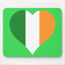 Irish Flag Heart Mouse Mat