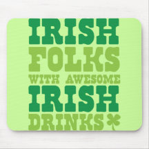 IRISH FOLKS WITH AWESOME IRISH DRINKS MOUSEMATS