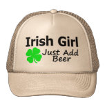 Irish Girl Just Add Beer Trucker Hat