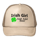 Irish Girl Just Add Beer Trucker Hat
