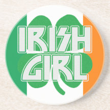 Irish Girl Shamrock Flag Coaster