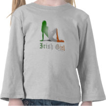 Irish Girl Silhouette Flag Shirt