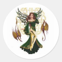 Irish Goddess Round Sticker