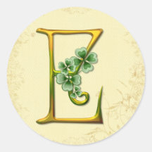 Irish Gold Monogram E Sticker