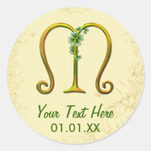 Irish Gold Monogram M Stickers