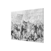 Irish Home Rule Riots in Glasgow, c.1880s Stretched Canvas Prints