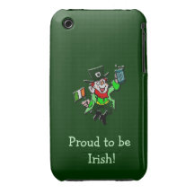 Irish Leprechaun Irish Beer Irish Flag Case-Mate iPhone 3 Case-Mate Cases