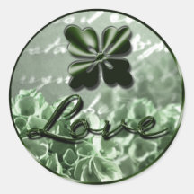 Irish Love Envelope Seal Round Sticker