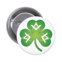 IRISH MASON Shamrock Pinback Buttons