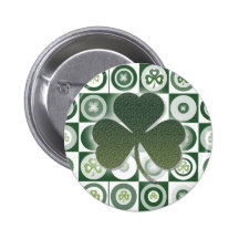 Irish shamrocks buttons & badges