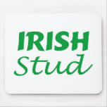 Irish Stud Green Script Mouse Pad