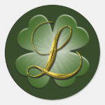Irish Wedding Monogram L Envelope Seal Round Sticker
